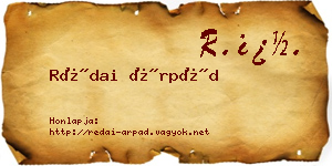 Rédai Árpád névjegykártya